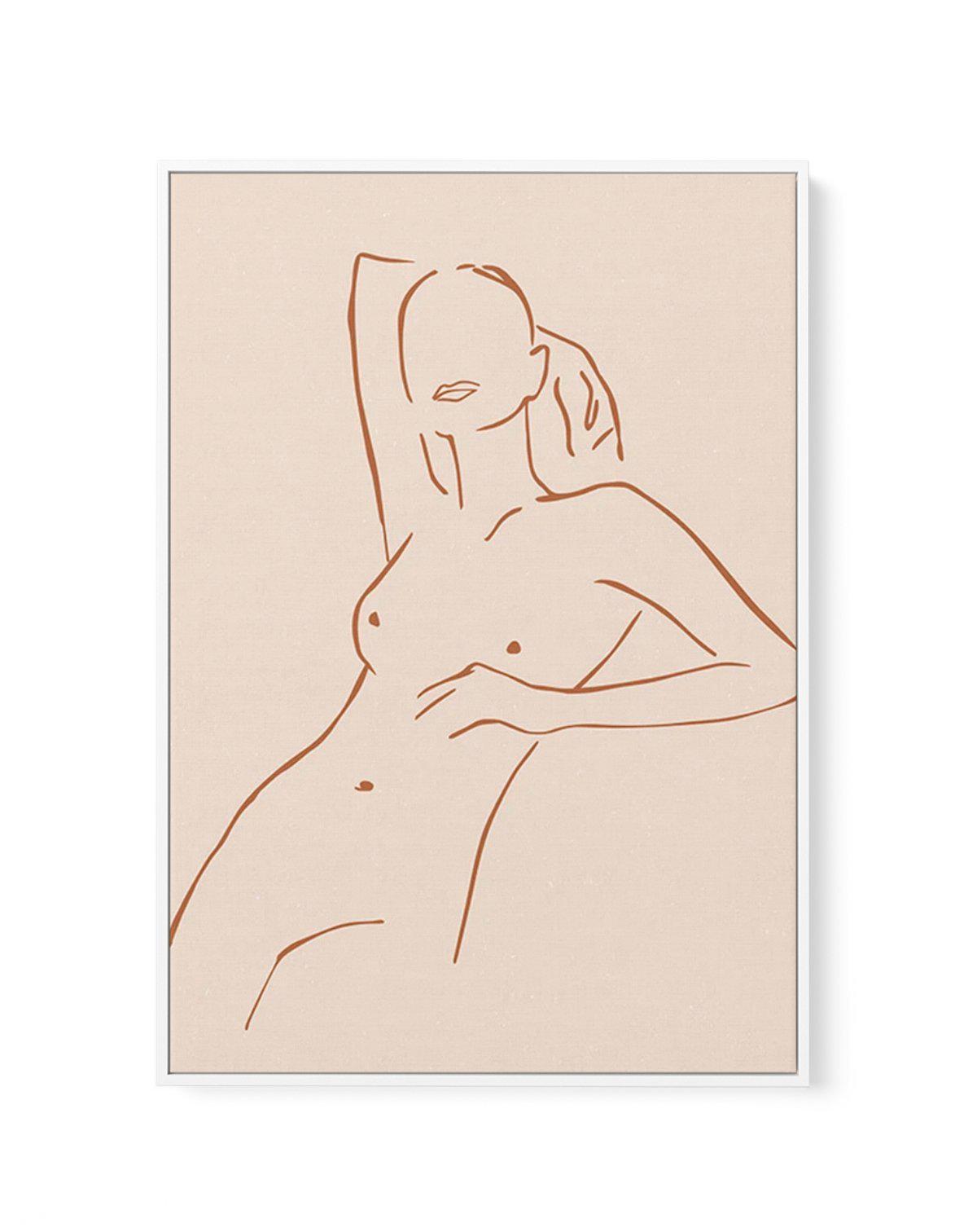 Female Form III | Terracotta | Framed Canvas-CANVAS-You can shop wall art online with Olive et Oriel for everything from abstract art to fun kids wall art. Our beautiful modern art prints and canvas art are available from large canvas prints to wall art paintings and our proudly Australian artwork collection offers only the highest quality framed large wall art and canvas art Australia - You can buy fashion photography prints or Hampton print posters and paintings on canvas from Olive et Oriel a