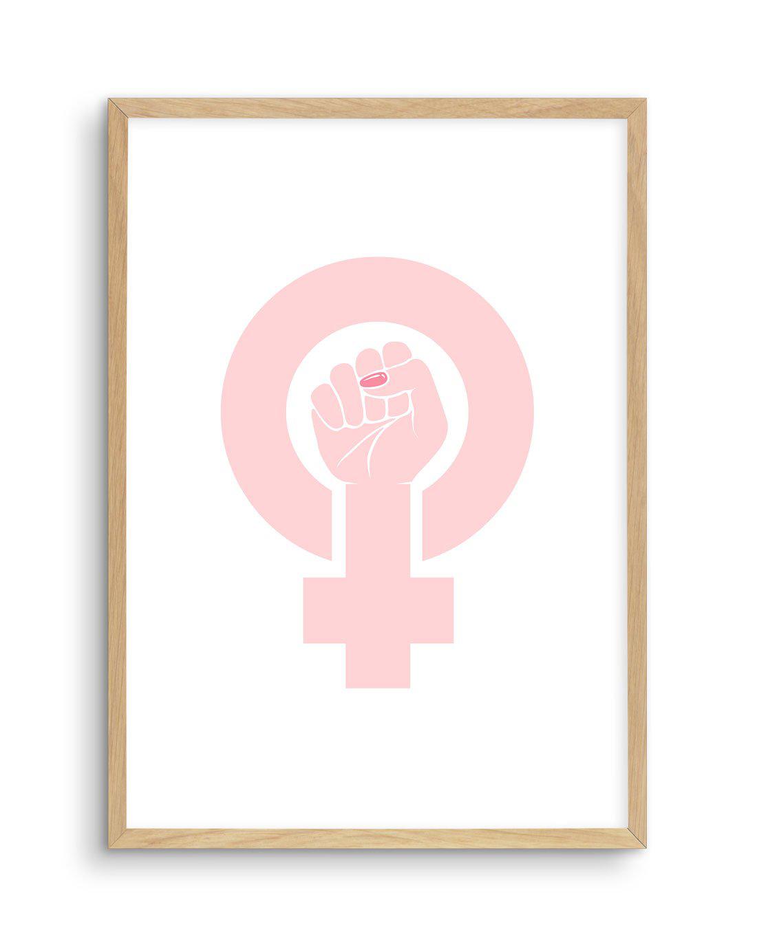 Female Power Symbol Art Print-PRINT-Olive et Oriel-Olive et Oriel-A5 | 5.8" x 8.3" | 14.8 x 21cm-Oak-With White Border-Buy-Australian-Art-Prints-Online-with-Olive-et-Oriel-Your-Artwork-Specialists-Austrailia-Decorate-With-Coastal-Photo-Wall-Art-Prints-From-Our-Beach-House-Artwork-Collection-Fine-Poster-and-Framed-Artwork