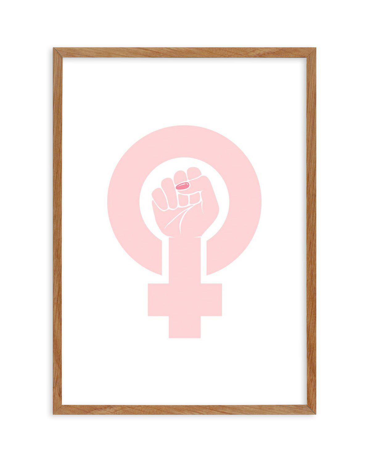 Female Power Symbol Art Print-PRINT-Olive et Oriel-Olive et Oriel-50x70 cm | 19.6" x 27.5"-Walnut-With White Border-Buy-Australian-Art-Prints-Online-with-Olive-et-Oriel-Your-Artwork-Specialists-Austrailia-Decorate-With-Coastal-Photo-Wall-Art-Prints-From-Our-Beach-House-Artwork-Collection-Fine-Poster-and-Framed-Artwork