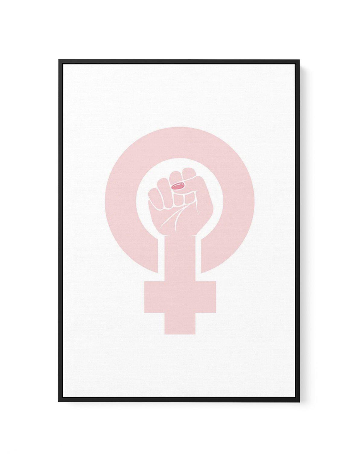 Female Power Symbol | Framed Canvas-CANVAS-You can shop wall art online with Olive et Oriel for everything from abstract art to fun kids wall art. Our beautiful modern art prints and canvas art are available from large canvas prints to wall art paintings and our proudly Australian artwork collection offers only the highest quality framed large wall art and canvas art Australia - You can buy fashion photography prints or Hampton print posters and paintings on canvas from Olive et Oriel and have t