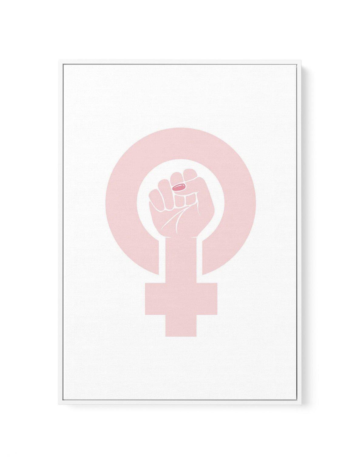 Female Power Symbol | Framed Canvas-CANVAS-You can shop wall art online with Olive et Oriel for everything from abstract art to fun kids wall art. Our beautiful modern art prints and canvas art are available from large canvas prints to wall art paintings and our proudly Australian artwork collection offers only the highest quality framed large wall art and canvas art Australia - You can buy fashion photography prints or Hampton print posters and paintings on canvas from Olive et Oriel and have t