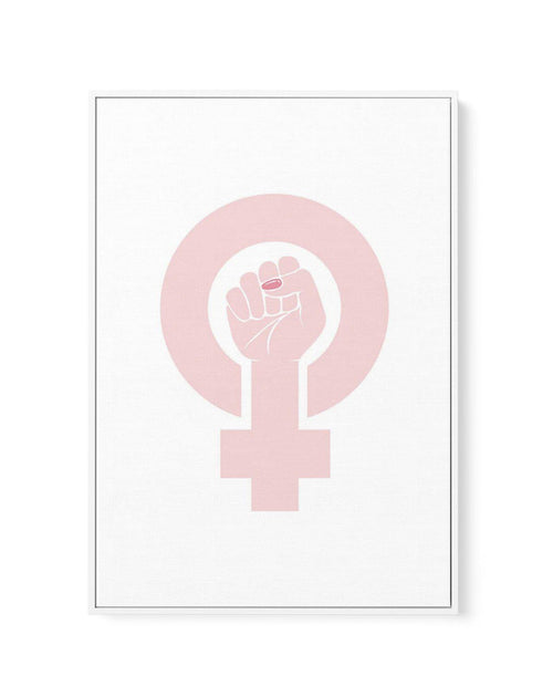 Female Power Symbol | Framed Canvas-CANVAS-You can shop wall art online with Olive et Oriel for everything from abstract art to fun kids wall art. Our beautiful modern art prints and canvas art are available from large canvas prints to wall art paintings and our proudly Australian artwork collection offers only the highest quality framed large wall art and canvas art Australia - You can buy fashion photography prints or Hampton print posters and paintings on canvas from Olive et Oriel and have t