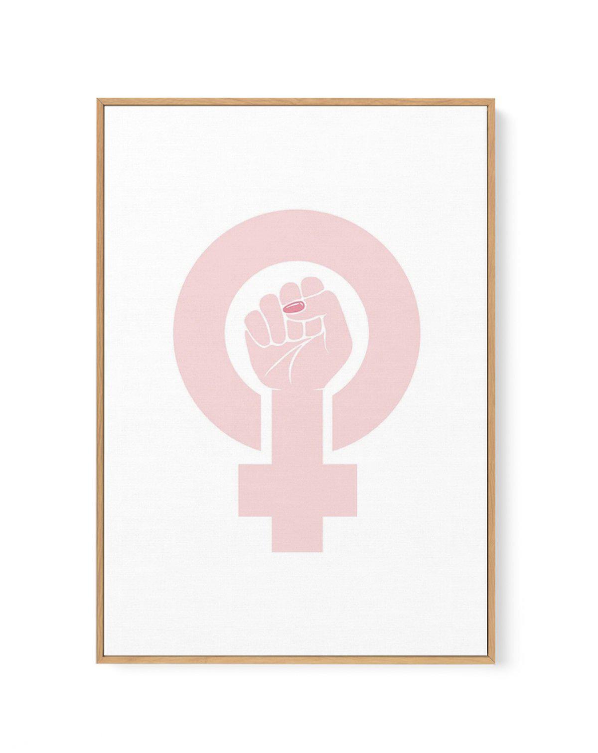 Female Power Symbol | Framed Canvas-CANVAS-You can shop wall art online with Olive et Oriel for everything from abstract art to fun kids wall art. Our beautiful modern art prints and canvas art are available from large canvas prints to wall art paintings and our proudly Australian artwork collection offers only the highest quality framed large wall art and canvas art Australia - You can buy fashion photography prints or Hampton print posters and paintings on canvas from Olive et Oriel and have t