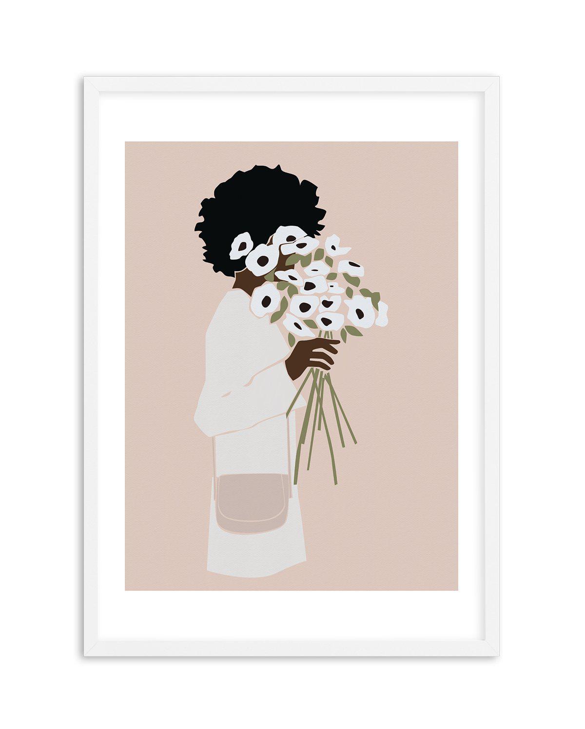 Femme Aux Fleurs Art Print-PRINT-Olive et Oriel-Olive et Oriel-A5 | 5.8" x 8.3" | 14.8 x 21cm-White-With White Border-Buy-Australian-Art-Prints-Online-with-Olive-et-Oriel-Your-Artwork-Specialists-Austrailia-Decorate-With-Coastal-Photo-Wall-Art-Prints-From-Our-Beach-House-Artwork-Collection-Fine-Poster-and-Framed-Artwork