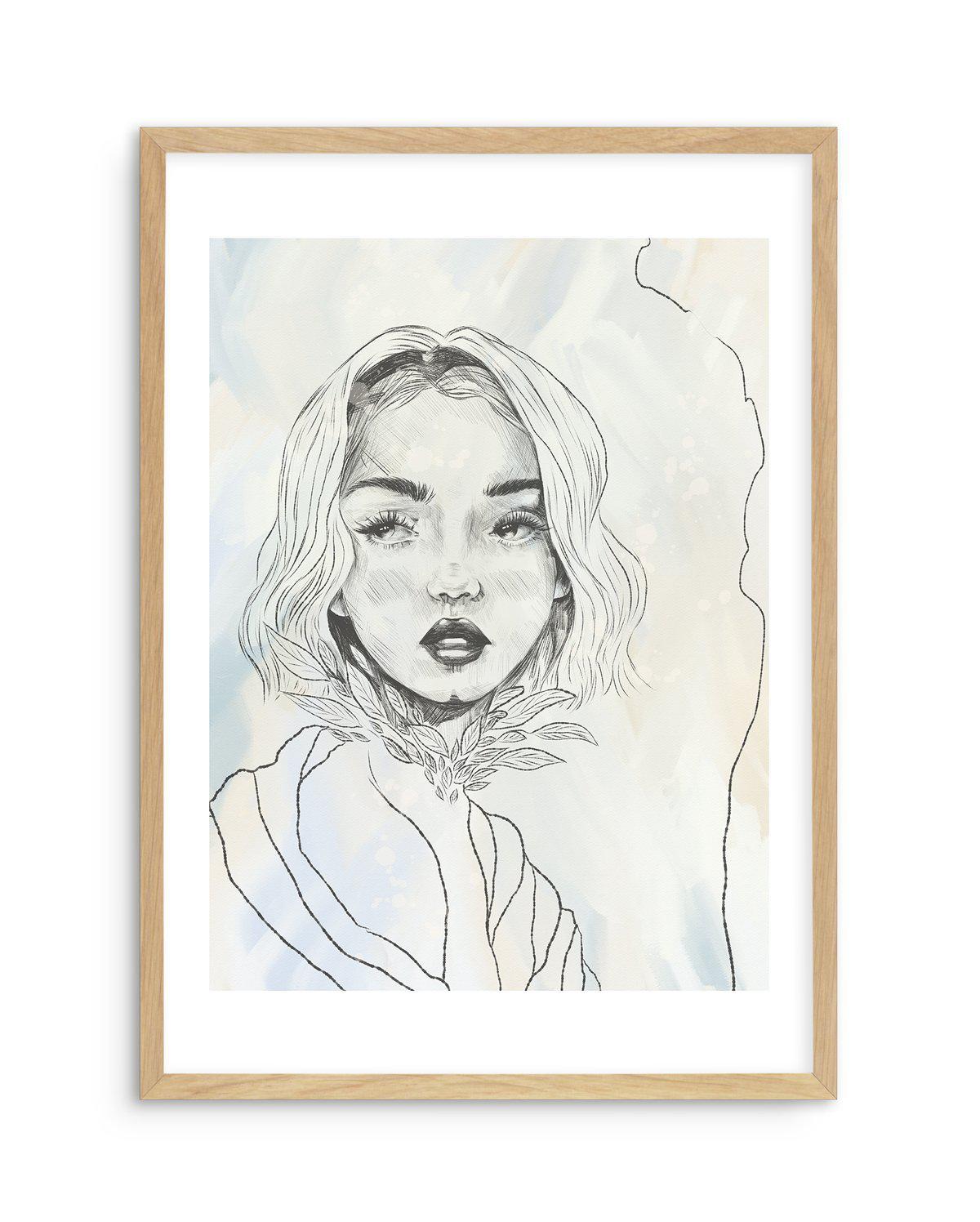 Femme en Lignes I Art Print-PRINT-Olive et Oriel-Olive et Oriel-A5 | 5.8" x 8.3" | 14.8 x 21cm-Oak-With White Border-Buy-Australian-Art-Prints-Online-with-Olive-et-Oriel-Your-Artwork-Specialists-Austrailia-Decorate-With-Coastal-Photo-Wall-Art-Prints-From-Our-Beach-House-Artwork-Collection-Fine-Poster-and-Framed-Artwork