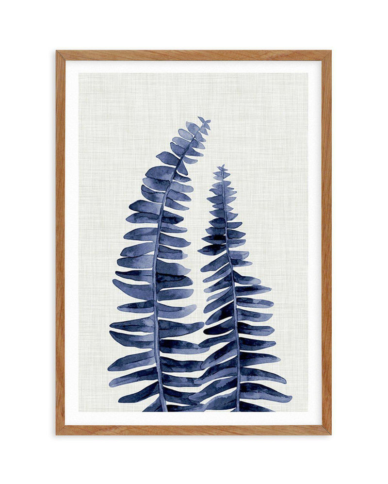 Fern | Navy Art Print-PRINT-Olive et Oriel-Olive et Oriel-50x70 cm | 19.6" x 27.5"-Walnut-With White Border-Buy-Australian-Art-Prints-Online-with-Olive-et-Oriel-Your-Artwork-Specialists-Austrailia-Decorate-With-Coastal-Photo-Wall-Art-Prints-From-Our-Beach-House-Artwork-Collection-Fine-Poster-and-Framed-Artwork