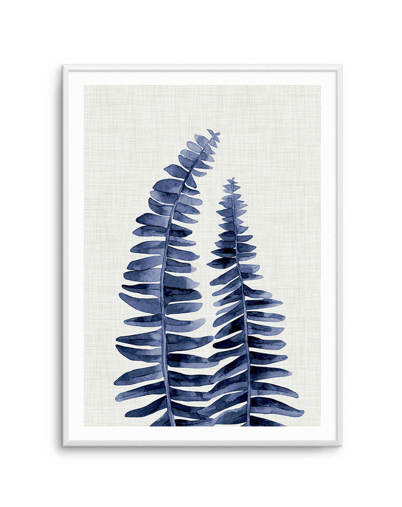 Fern | Navy Art Print-PRINT-Olive et Oriel-Olive et Oriel-A5 | 5.8" x 8.3" | 14.8 x 21cm-Unframed Art Print-With White Border-Buy-Australian-Art-Prints-Online-with-Olive-et-Oriel-Your-Artwork-Specialists-Austrailia-Decorate-With-Coastal-Photo-Wall-Art-Prints-From-Our-Beach-House-Artwork-Collection-Fine-Poster-and-Framed-Artwork