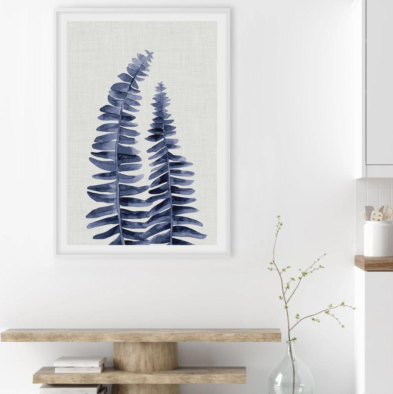 Fern | Navy Art Print-PRINT-Olive et Oriel-Olive et Oriel-Buy-Australian-Art-Prints-Online-with-Olive-et-Oriel-Your-Artwork-Specialists-Austrailia-Decorate-With-Coastal-Photo-Wall-Art-Prints-From-Our-Beach-House-Artwork-Collection-Fine-Poster-and-Framed-Artwork