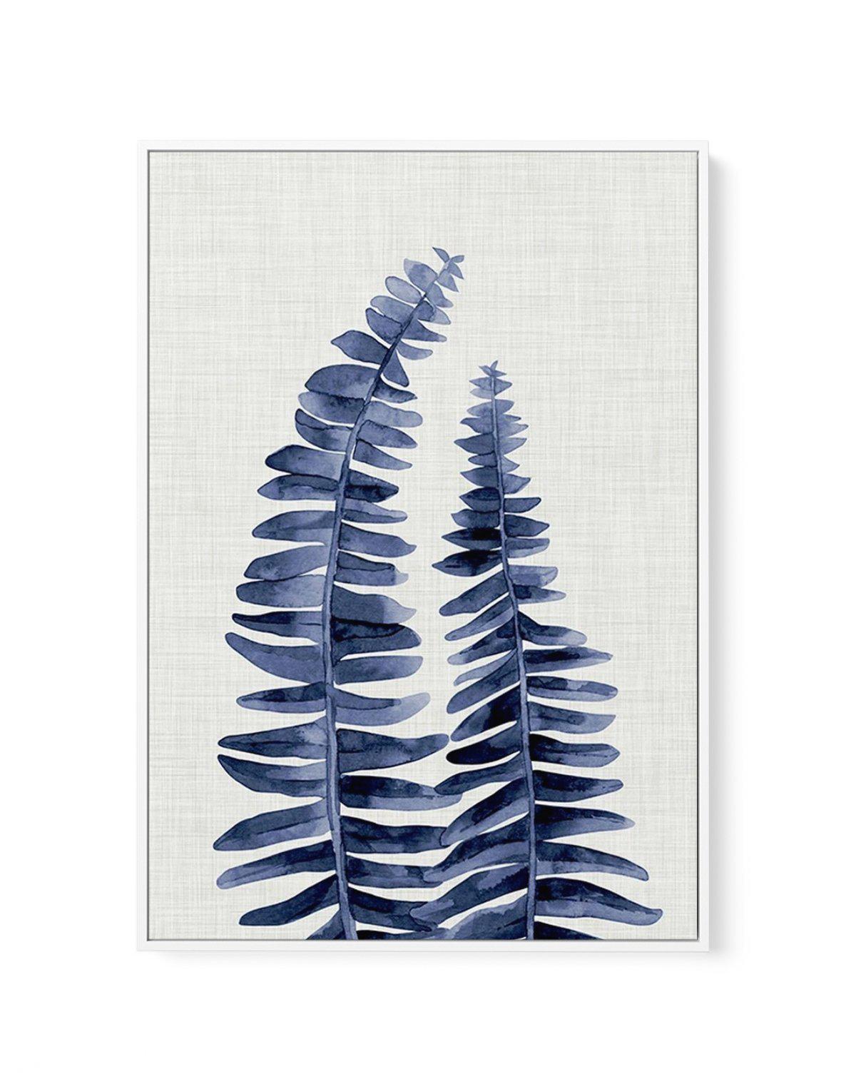 Fern | Navy | Framed Canvas-CANVAS-You can shop wall art online with Olive et Oriel for everything from abstract art to fun kids wall art. Our beautiful modern art prints and canvas art are available from large canvas prints to wall art paintings and our proudly Australian artwork collection offers only the highest quality framed large wall art and canvas art Australia - You can buy fashion photography prints or Hampton print posters and paintings on canvas from Olive et Oriel and have them deli