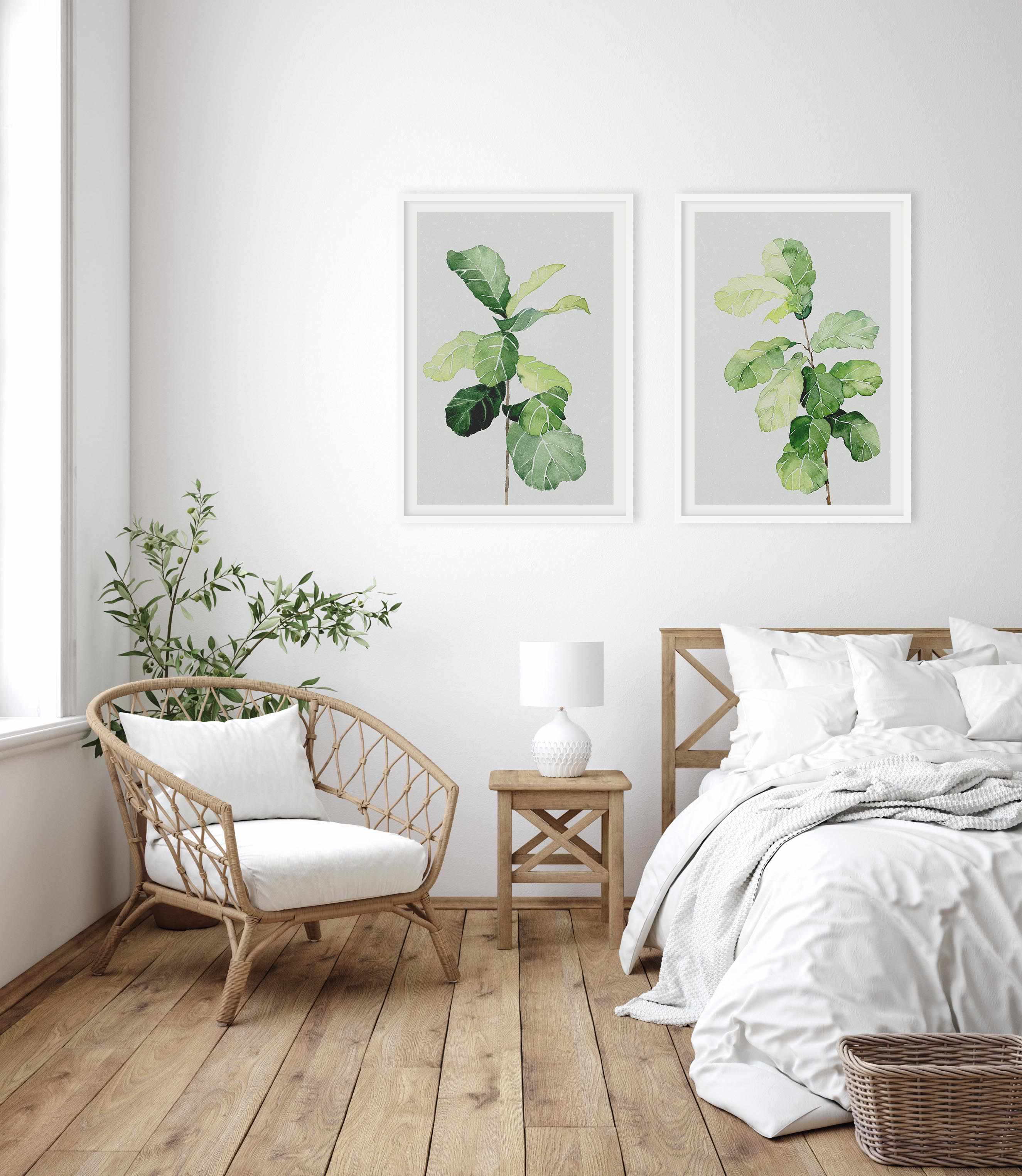 Fiddle Fig in Watercolour II Art Print-PRINT-Olive et Oriel-Olive et Oriel-Buy-Australian-Art-Prints-Online-with-Olive-et-Oriel-Your-Artwork-Specialists-Austrailia-Decorate-With-Coastal-Photo-Wall-Art-Prints-From-Our-Beach-House-Artwork-Collection-Fine-Poster-and-Framed-Artwork