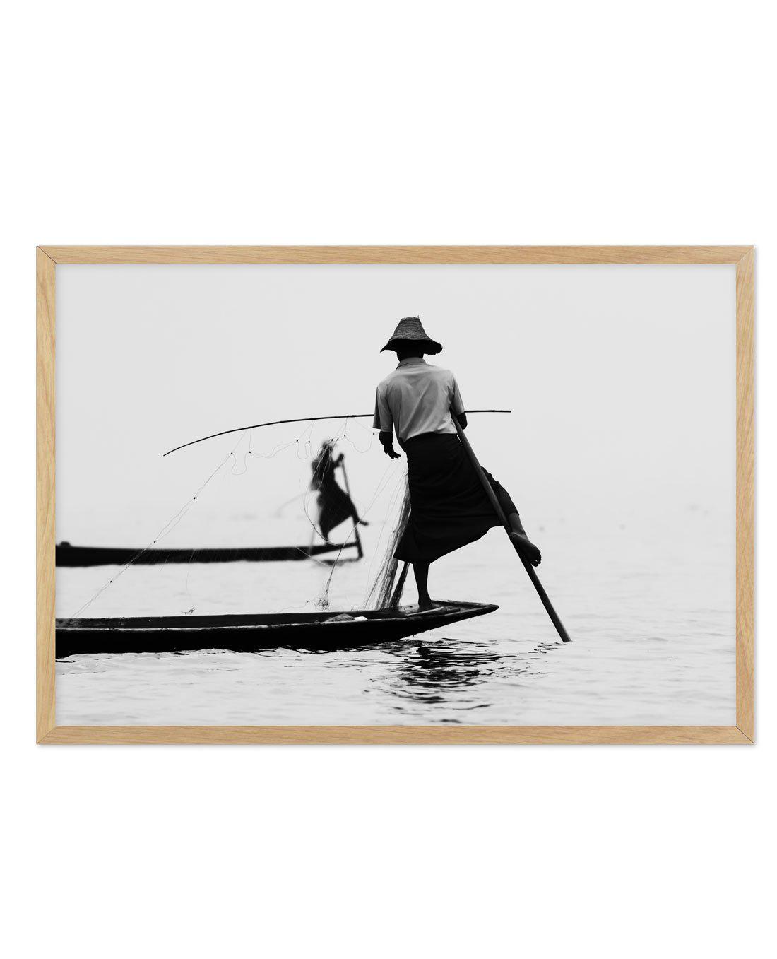 Fisherman I Art Print-PRINT-Olive et Oriel-Olive et Oriel-A5 | 5.8" x 8.3" | 14.8 x 21cm-Oak-With White Border-Buy-Australian-Art-Prints-Online-with-Olive-et-Oriel-Your-Artwork-Specialists-Austrailia-Decorate-With-Coastal-Photo-Wall-Art-Prints-From-Our-Beach-House-Artwork-Collection-Fine-Poster-and-Framed-Artwork