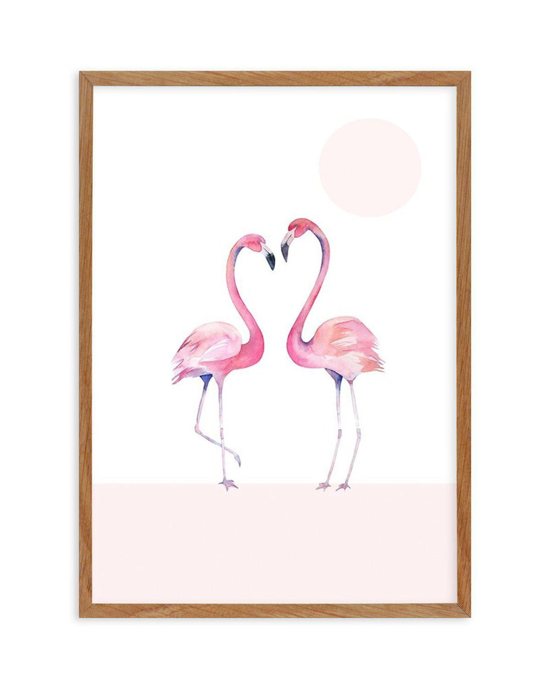 Flamingo I Art Print-PRINT-Olive et Oriel-Olive et Oriel-50x70 cm | 19.6" x 27.5"-Walnut-With White Border-Buy-Australian-Art-Prints-Online-with-Olive-et-Oriel-Your-Artwork-Specialists-Austrailia-Decorate-With-Coastal-Photo-Wall-Art-Prints-From-Our-Beach-House-Artwork-Collection-Fine-Poster-and-Framed-Artwork