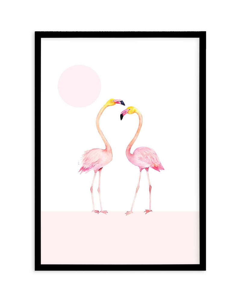 Flamingo II Art Print-PRINT-Olive et Oriel-Olive et Oriel-A5 | 5.8" x 8.3" | 14.8 x 21cm-Black-With White Border-Buy-Australian-Art-Prints-Online-with-Olive-et-Oriel-Your-Artwork-Specialists-Austrailia-Decorate-With-Coastal-Photo-Wall-Art-Prints-From-Our-Beach-House-Artwork-Collection-Fine-Poster-and-Framed-Artwork