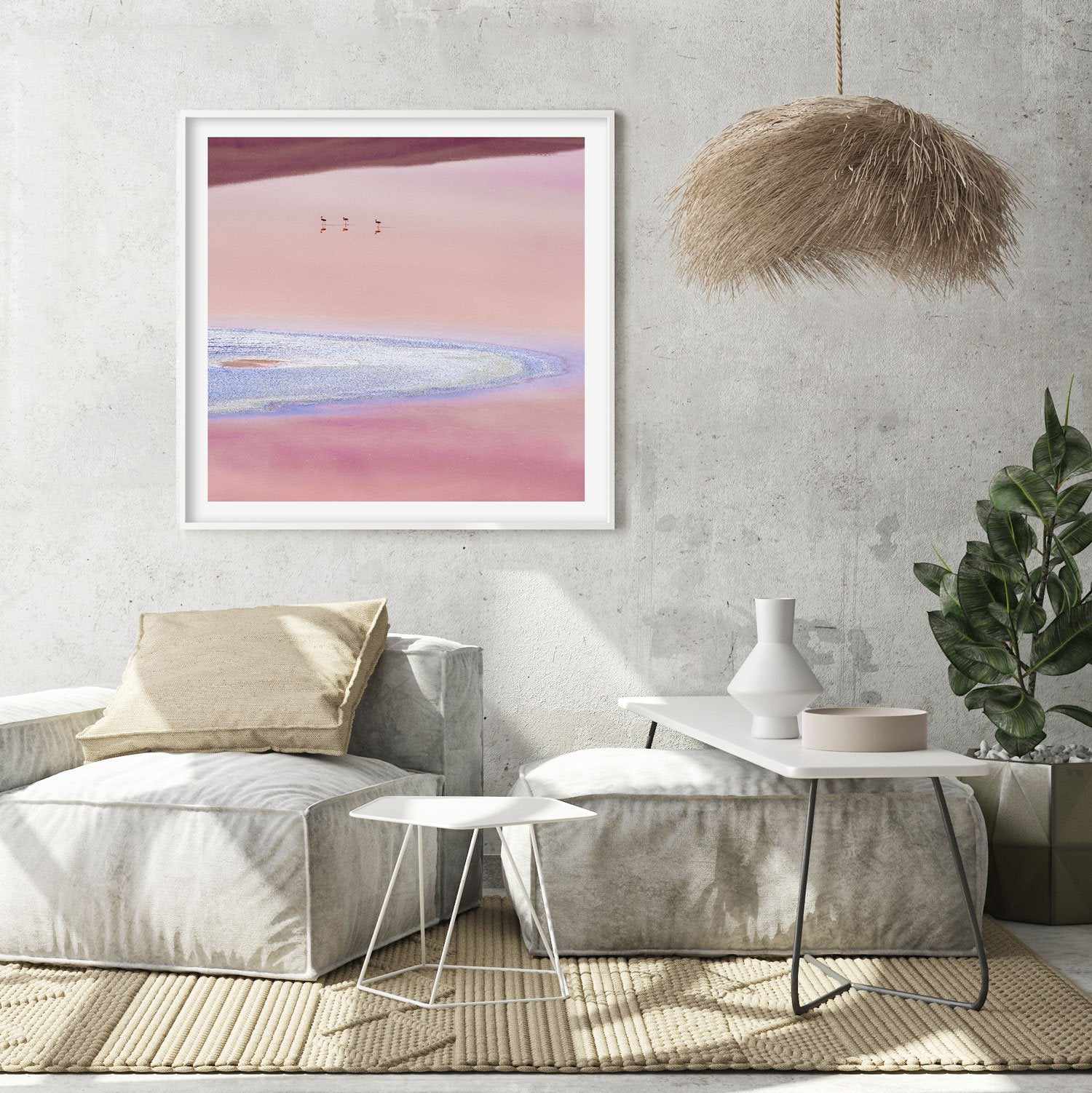 Flamingos, Andean Plateau SQ Art Print-PRINT-Olive et Oriel-Olive et Oriel-Buy-Australian-Art-Prints-Online-with-Olive-et-Oriel-Your-Artwork-Specialists-Austrailia-Decorate-With-Coastal-Photo-Wall-Art-Prints-From-Our-Beach-House-Artwork-Collection-Fine-Poster-and-Framed-Artwork