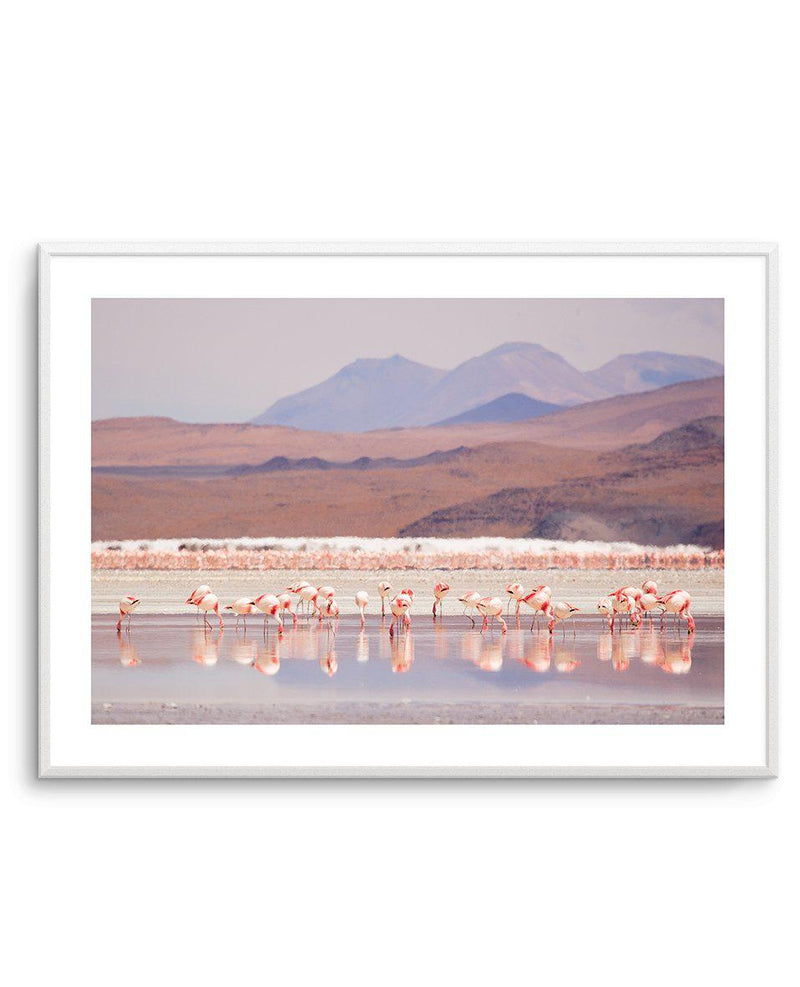 Flamingos | LS Art Print-PRINT-Olive et Oriel-Olive et Oriel-A5 | 5.8" x 8.3" | 14.8 x 21cm-Unframed Art Print-With White Border-Buy-Australian-Art-Prints-Online-with-Olive-et-Oriel-Your-Artwork-Specialists-Austrailia-Decorate-With-Coastal-Photo-Wall-Art-Prints-From-Our-Beach-House-Artwork-Collection-Fine-Poster-and-Framed-Artwork