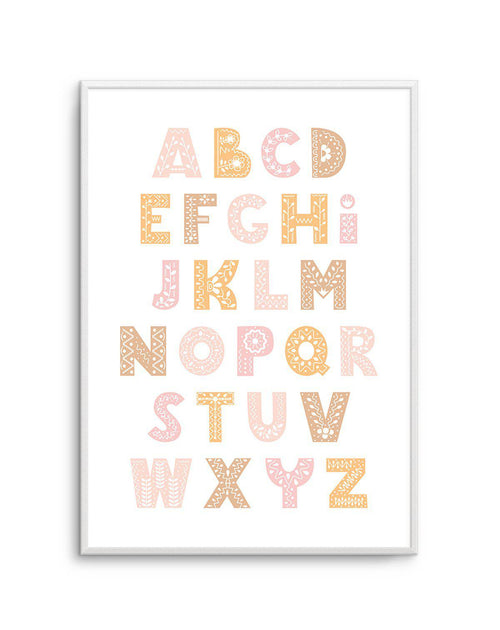 Fleur Alphabet | Blush Art Print-PRINT-Olive et Oriel-Olive et Oriel-A5 | 5.8" x 8.3" | 14.8 x 21cm-Unframed Art Print-With White Border-Buy-Australian-Art-Prints-Online-with-Olive-et-Oriel-Your-Artwork-Specialists-Austrailia-Decorate-With-Coastal-Photo-Wall-Art-Prints-From-Our-Beach-House-Artwork-Collection-Fine-Poster-and-Framed-Artwork