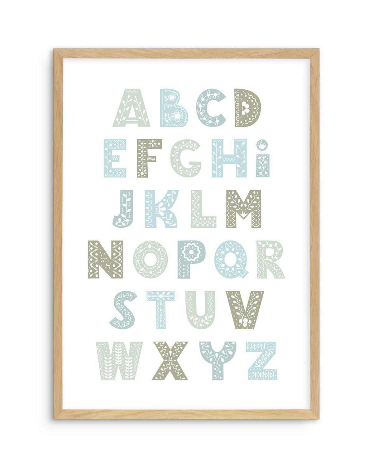 Fleur Alphabet | Bondi Art Print-PRINT-Olive et Oriel-Olive et Oriel-A5 | 5.8" x 8.3" | 14.8 x 21cm-Oak-With White Border-Buy-Australian-Art-Prints-Online-with-Olive-et-Oriel-Your-Artwork-Specialists-Austrailia-Decorate-With-Coastal-Photo-Wall-Art-Prints-From-Our-Beach-House-Artwork-Collection-Fine-Poster-and-Framed-Artwork