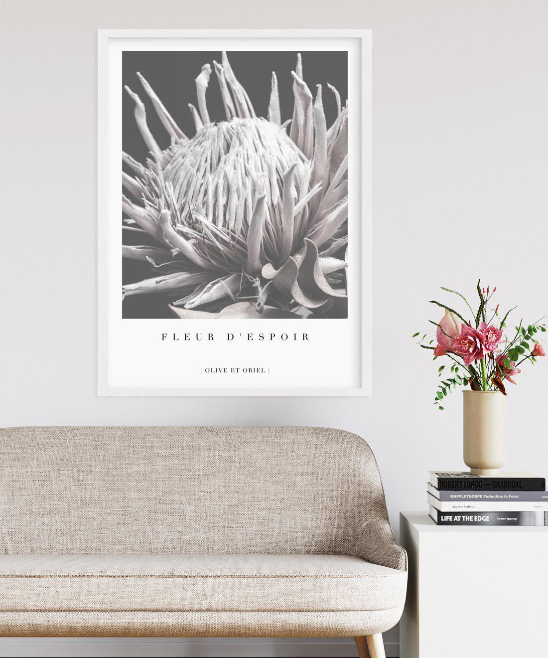 Fleur D'Espoir | King Protea Art Print-PRINT-Olive et Oriel-Olive et Oriel-Buy-Australian-Art-Prints-Online-with-Olive-et-Oriel-Your-Artwork-Specialists-Austrailia-Decorate-With-Coastal-Photo-Wall-Art-Prints-From-Our-Beach-House-Artwork-Collection-Fine-Poster-and-Framed-Artwork