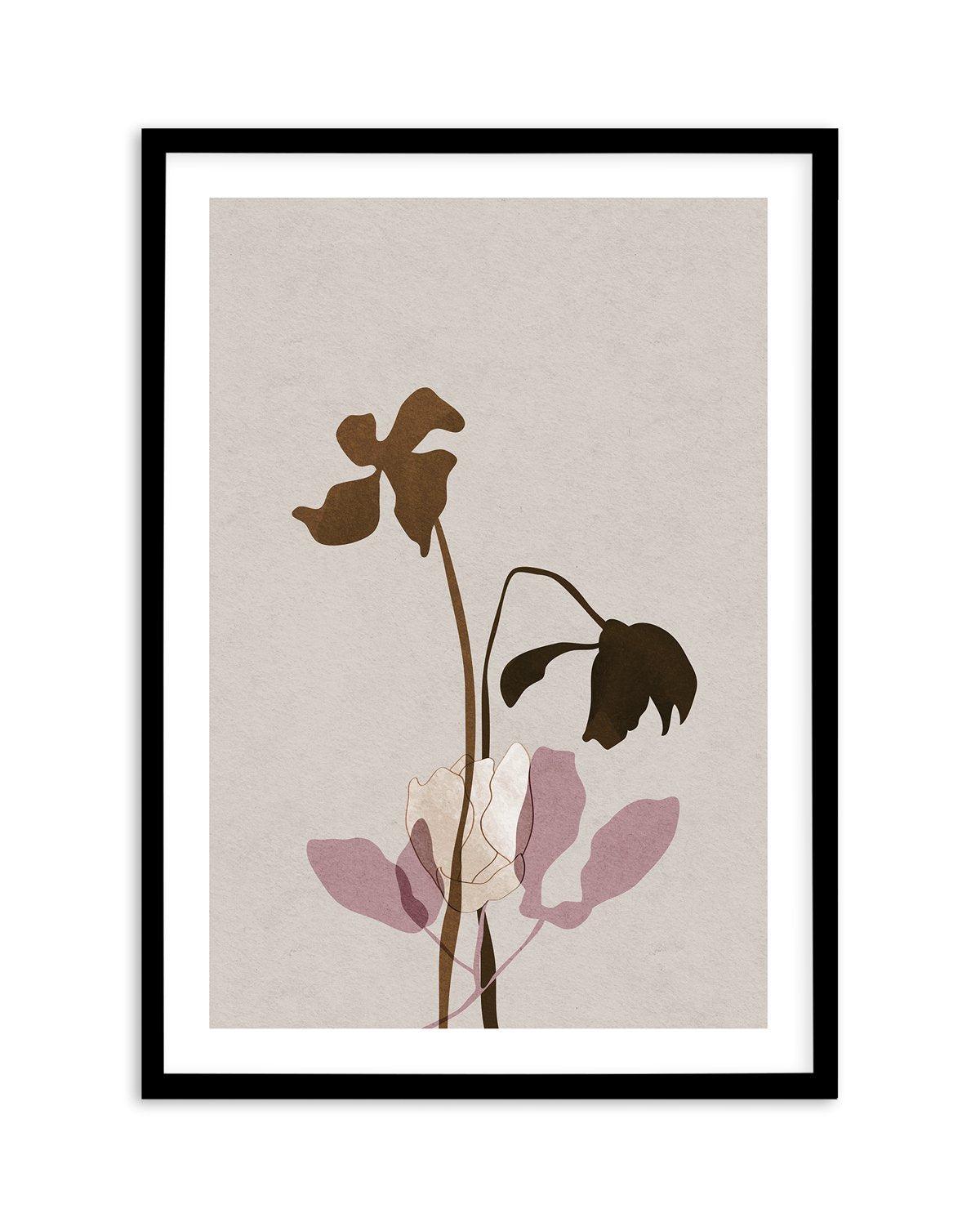 Fleur Graphique II | Brown Art Print-PRINT-Olive et Oriel-Olive et Oriel-A4 | 8.3" x 11.7" | 21 x 29.7cm-Black-With White Border-Buy-Australian-Art-Prints-Online-with-Olive-et-Oriel-Your-Artwork-Specialists-Austrailia-Decorate-With-Coastal-Photo-Wall-Art-Prints-From-Our-Beach-House-Artwork-Collection-Fine-Poster-and-Framed-Artwork