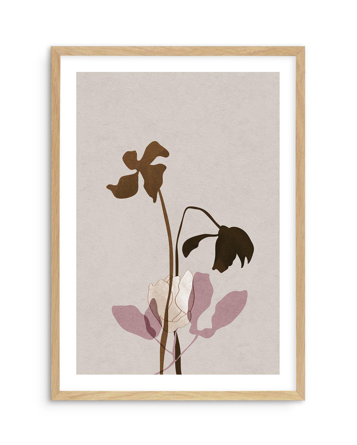 Fleur Graphique II | Brown Art Print-PRINT-Olive et Oriel-Olive et Oriel-A4 | 8.3" x 11.7" | 21 x 29.7cm-Oak-With White Border-Buy-Australian-Art-Prints-Online-with-Olive-et-Oriel-Your-Artwork-Specialists-Austrailia-Decorate-With-Coastal-Photo-Wall-Art-Prints-From-Our-Beach-House-Artwork-Collection-Fine-Poster-and-Framed-Artwork