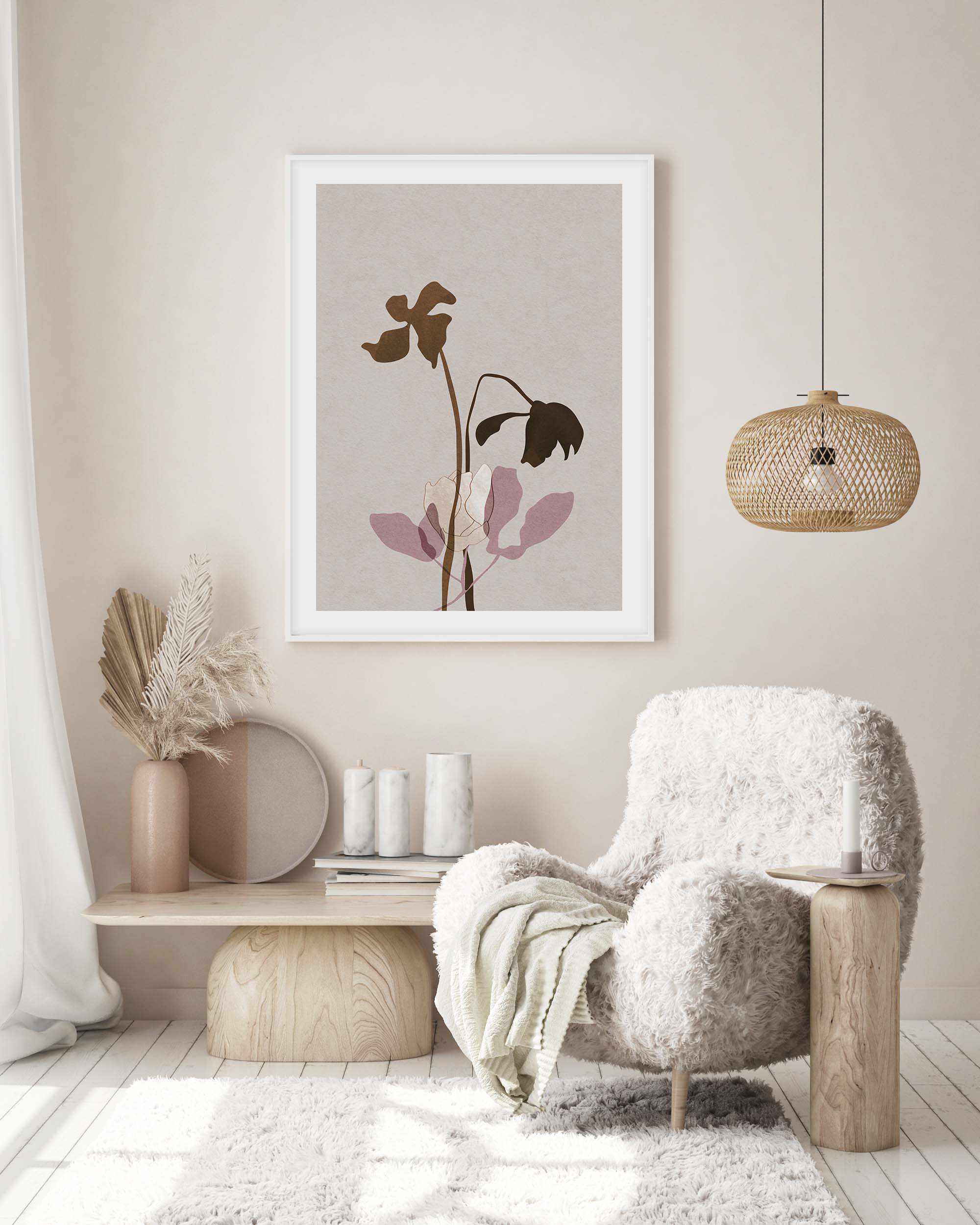 Fleur Graphique II | Brown Art Print-PRINT-Olive et Oriel-Olive et Oriel-Buy-Australian-Art-Prints-Online-with-Olive-et-Oriel-Your-Artwork-Specialists-Austrailia-Decorate-With-Coastal-Photo-Wall-Art-Prints-From-Our-Beach-House-Artwork-Collection-Fine-Poster-and-Framed-Artwork