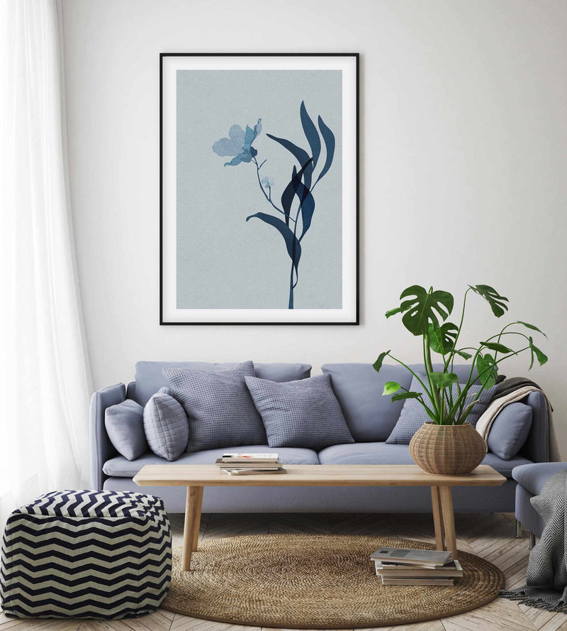 Fleur Graphique III | Blue Art Print-PRINT-Olive et Oriel-Olive et Oriel-Buy-Australian-Art-Prints-Online-with-Olive-et-Oriel-Your-Artwork-Specialists-Austrailia-Decorate-With-Coastal-Photo-Wall-Art-Prints-From-Our-Beach-House-Artwork-Collection-Fine-Poster-and-Framed-Artwork
