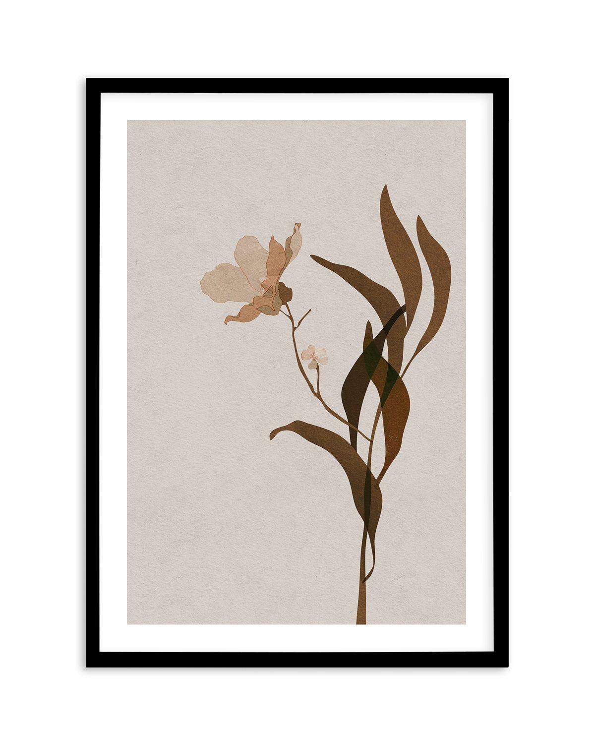 Fleur Graphique III | Brown Art Print-PRINT-Olive et Oriel-Olive et Oriel-A4 | 8.3" x 11.7" | 21 x 29.7cm-Black-With White Border-Buy-Australian-Art-Prints-Online-with-Olive-et-Oriel-Your-Artwork-Specialists-Austrailia-Decorate-With-Coastal-Photo-Wall-Art-Prints-From-Our-Beach-House-Artwork-Collection-Fine-Poster-and-Framed-Artwork