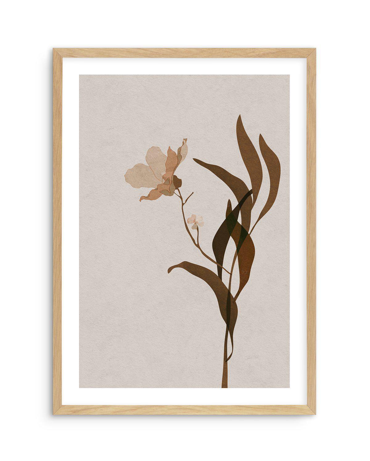 Fleur Graphique III | Brown Art Print-PRINT-Olive et Oriel-Olive et Oriel-A4 | 8.3" x 11.7" | 21 x 29.7cm-Oak-With White Border-Buy-Australian-Art-Prints-Online-with-Olive-et-Oriel-Your-Artwork-Specialists-Austrailia-Decorate-With-Coastal-Photo-Wall-Art-Prints-From-Our-Beach-House-Artwork-Collection-Fine-Poster-and-Framed-Artwork