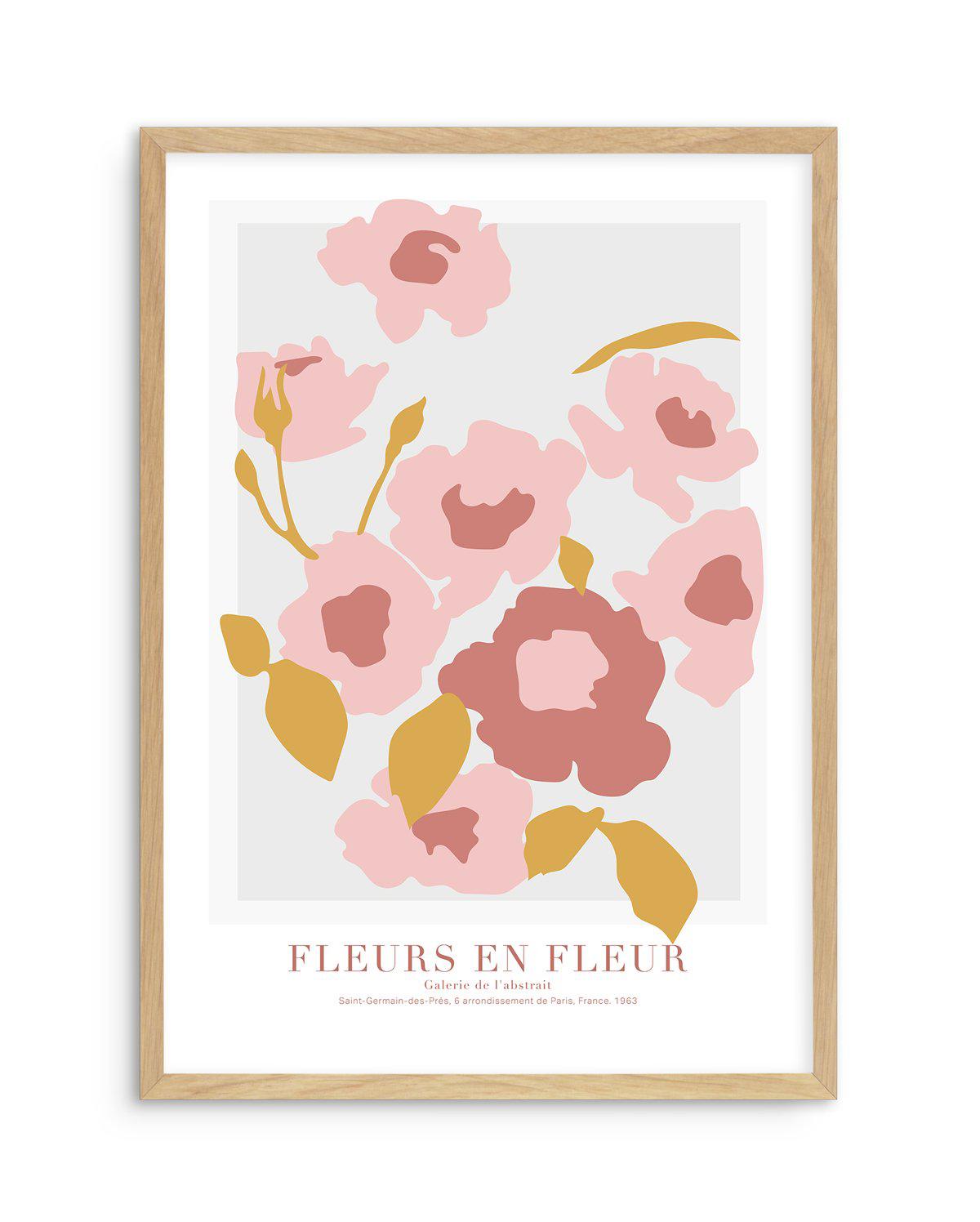 Fleurs en Fleur Art Print-PRINT-Olive et Oriel-Olive et Oriel-A4 | 8.3" x 11.7" | 21 x 29.7cm-Oak-With White Border-Buy-Australian-Art-Prints-Online-with-Olive-et-Oriel-Your-Artwork-Specialists-Austrailia-Decorate-With-Coastal-Photo-Wall-Art-Prints-From-Our-Beach-House-Artwork-Collection-Fine-Poster-and-Framed-Artwork