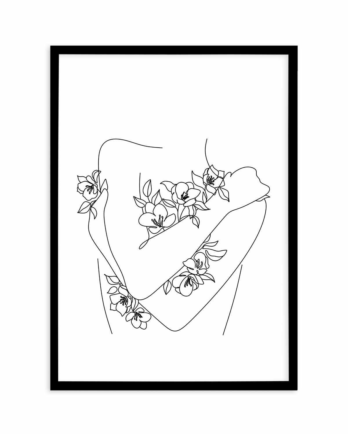 Flower Girl Art Print-PRINT-Olive et Oriel-Olive et Oriel-A4 | 8.3" x 11.7" | 21 x 29.7cm-Black-With White Border-Buy-Australian-Art-Prints-Online-with-Olive-et-Oriel-Your-Artwork-Specialists-Austrailia-Decorate-With-Coastal-Photo-Wall-Art-Prints-From-Our-Beach-House-Artwork-Collection-Fine-Poster-and-Framed-Artwork