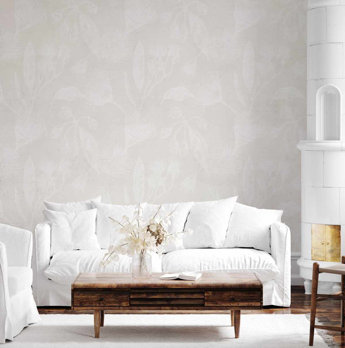 Flowering Gum in Sand Wallpaper - Olive et Oriel