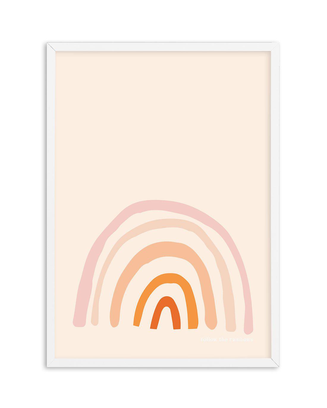 Follow The Rainbows | Peach Art Print-PRINT-Olive et Oriel-Olive et Oriel-A5 | 5.8" x 8.3" | 14.8 x 21cm-White-With White Border-Buy-Australian-Art-Prints-Online-with-Olive-et-Oriel-Your-Artwork-Specialists-Austrailia-Decorate-With-Coastal-Photo-Wall-Art-Prints-From-Our-Beach-House-Artwork-Collection-Fine-Poster-and-Framed-Artwork