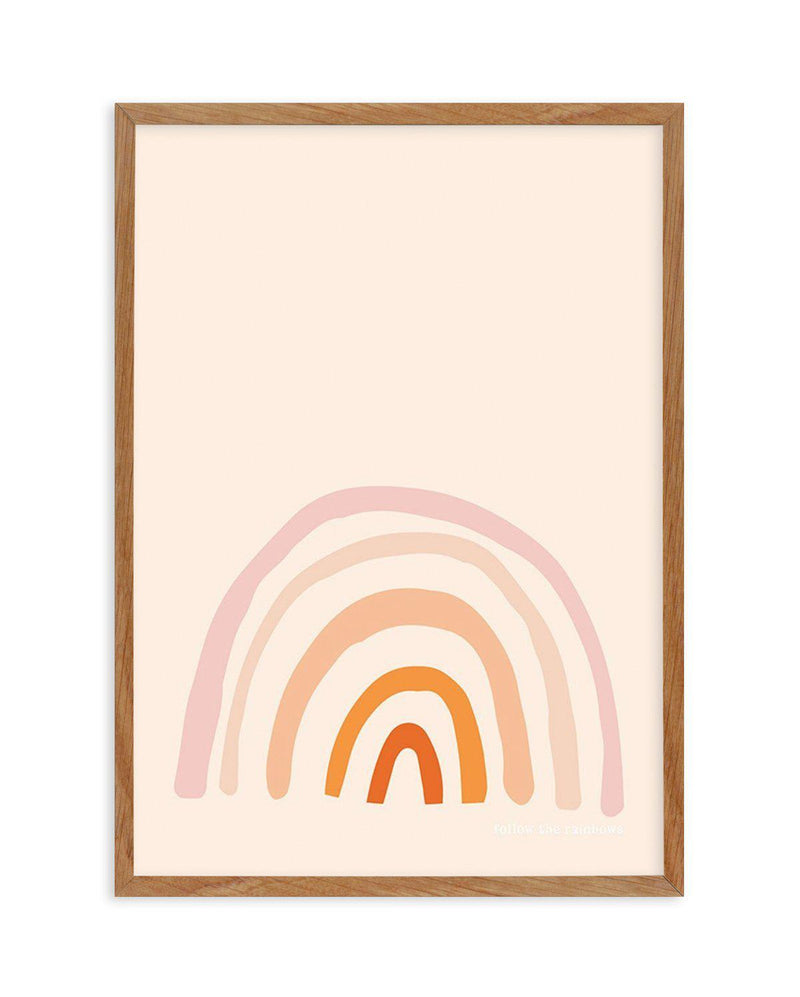 Follow The Rainbows | Peach Art Print-PRINT-Olive et Oriel-Olive et Oriel-50x70 cm | 19.6" x 27.5"-Walnut-With White Border-Buy-Australian-Art-Prints-Online-with-Olive-et-Oriel-Your-Artwork-Specialists-Austrailia-Decorate-With-Coastal-Photo-Wall-Art-Prints-From-Our-Beach-House-Artwork-Collection-Fine-Poster-and-Framed-Artwork