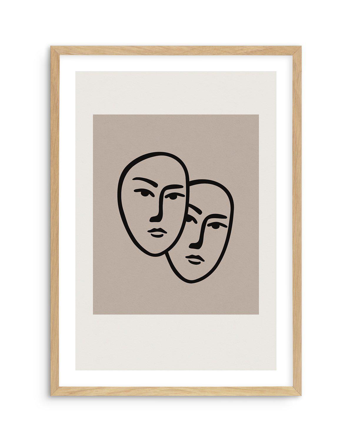 Forme Du Visage I Art Print-PRINT-Olive et Oriel-Olive et Oriel-A5 | 5.8" x 8.3" | 14.8 x 21cm-Oak-With White Border-Buy-Australian-Art-Prints-Online-with-Olive-et-Oriel-Your-Artwork-Specialists-Austrailia-Decorate-With-Coastal-Photo-Wall-Art-Prints-From-Our-Beach-House-Artwork-Collection-Fine-Poster-and-Framed-Artwork