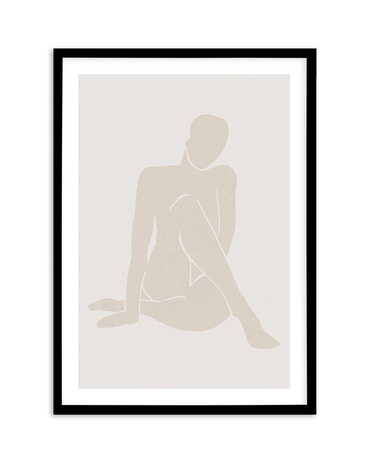 Forme Feminine I | Beige Art Print-PRINT-Olive et Oriel-Olive et Oriel-A4 | 8.3" x 11.7" | 21 x 29.7cm-Black-With White Border-Buy-Australian-Art-Prints-Online-with-Olive-et-Oriel-Your-Artwork-Specialists-Austrailia-Decorate-With-Coastal-Photo-Wall-Art-Prints-From-Our-Beach-House-Artwork-Collection-Fine-Poster-and-Framed-Artwork