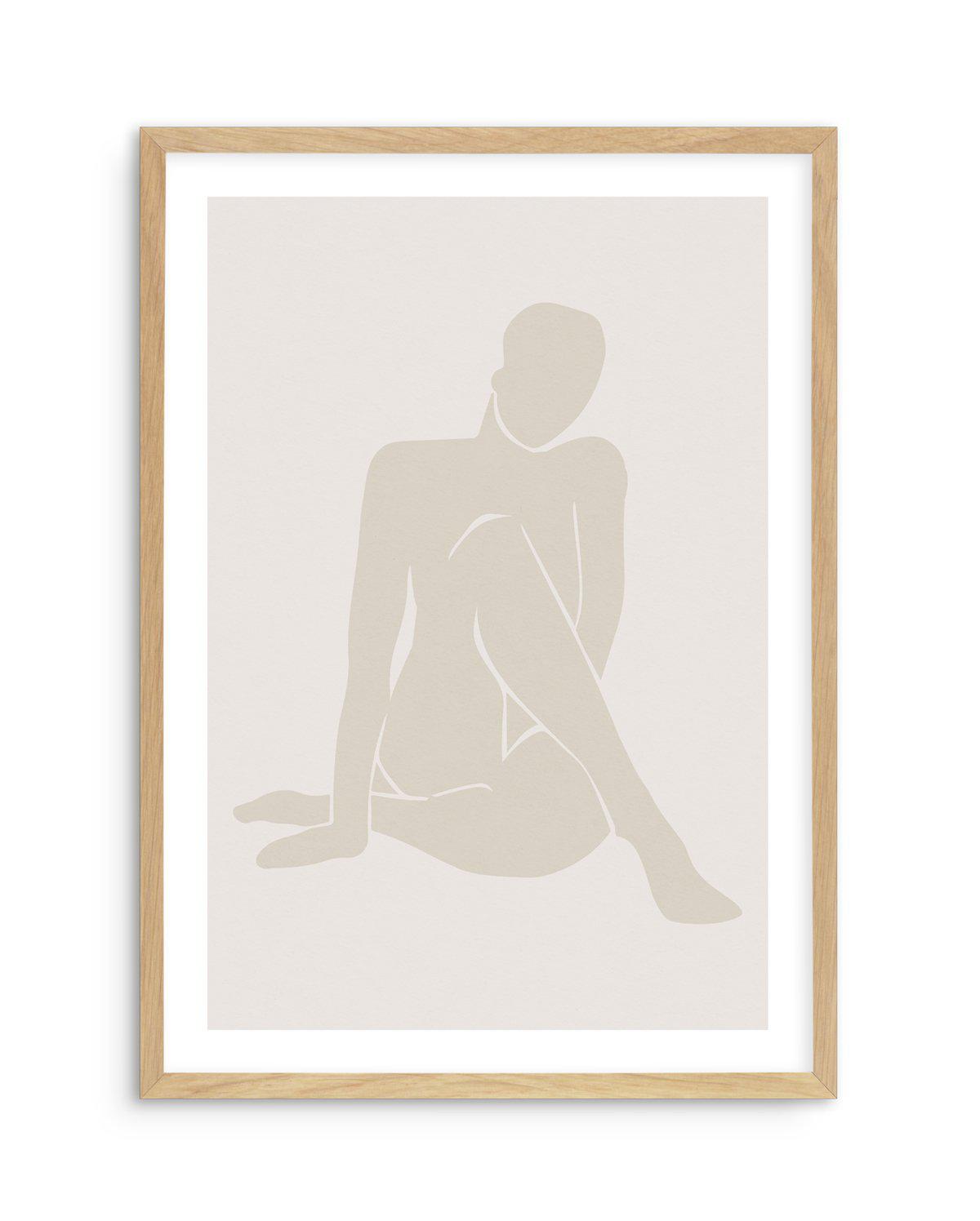 Forme Feminine I | Beige Art Print-PRINT-Olive et Oriel-Olive et Oriel-A4 | 8.3" x 11.7" | 21 x 29.7cm-Oak-With White Border-Buy-Australian-Art-Prints-Online-with-Olive-et-Oriel-Your-Artwork-Specialists-Austrailia-Decorate-With-Coastal-Photo-Wall-Art-Prints-From-Our-Beach-House-Artwork-Collection-Fine-Poster-and-Framed-Artwork