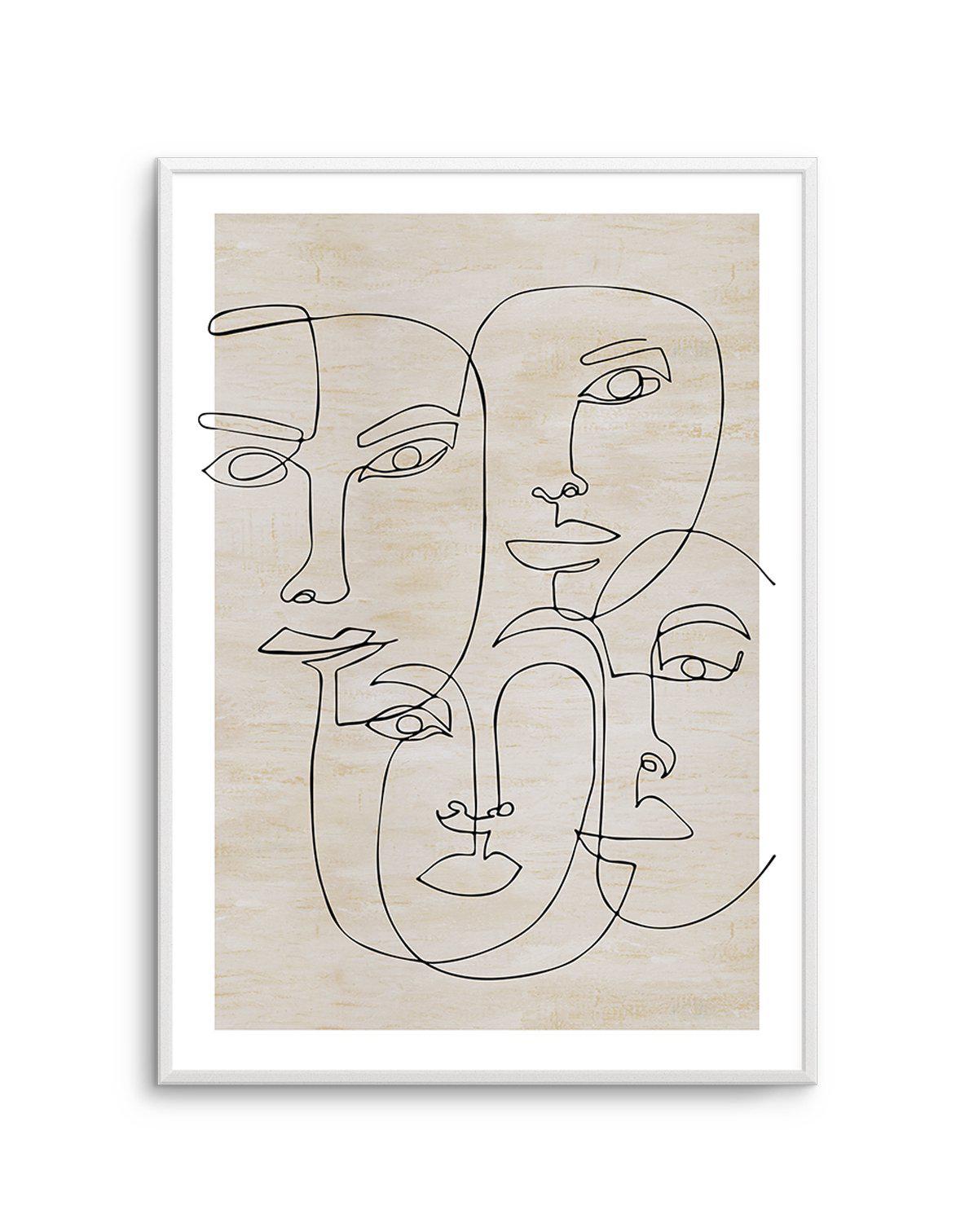 Four Faces Art Print-PRINT-Olive et Oriel-Olive et Oriel-A4 | 8.3" x 11.7" | 21 x 29.7cm-Unframed Art Print-With White Border-Buy-Australian-Art-Prints-Online-with-Olive-et-Oriel-Your-Artwork-Specialists-Austrailia-Decorate-With-Coastal-Photo-Wall-Art-Prints-From-Our-Beach-House-Artwork-Collection-Fine-Poster-and-Framed-Artwork