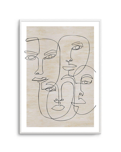 Four Faces Art Print-PRINT-Olive et Oriel-Olive et Oriel-A4 | 8.3" x 11.7" | 21 x 29.7cm-Unframed Art Print-With White Border-Buy-Australian-Art-Prints-Online-with-Olive-et-Oriel-Your-Artwork-Specialists-Austrailia-Decorate-With-Coastal-Photo-Wall-Art-Prints-From-Our-Beach-House-Artwork-Collection-Fine-Poster-and-Framed-Artwork