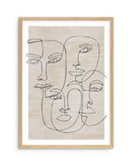 Four Faces Art Print-PRINT-Olive et Oriel-Olive et Oriel-A4 | 8.3" x 11.7" | 21 x 29.7cm-Oak-With White Border-Buy-Australian-Art-Prints-Online-with-Olive-et-Oriel-Your-Artwork-Specialists-Austrailia-Decorate-With-Coastal-Photo-Wall-Art-Prints-From-Our-Beach-House-Artwork-Collection-Fine-Poster-and-Framed-Artwork