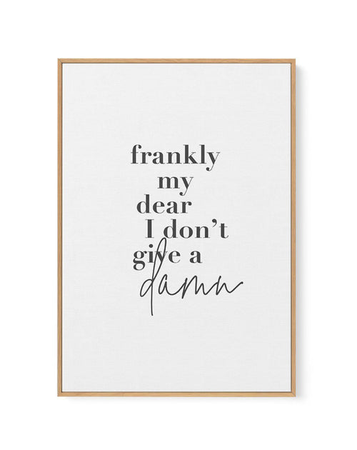 Frankly My Dear | Framed Canvas-CANVAS-You can shop wall art online with Olive et Oriel for everything from abstract art to fun kids wall art. Our beautiful modern art prints and canvas art are available from large canvas prints to wall art paintings and our proudly Australian artwork collection offers only the highest quality framed large wall art and canvas art Australia - You can buy fashion photography prints or Hampton print posters and paintings on canvas from Olive et Oriel and have them 