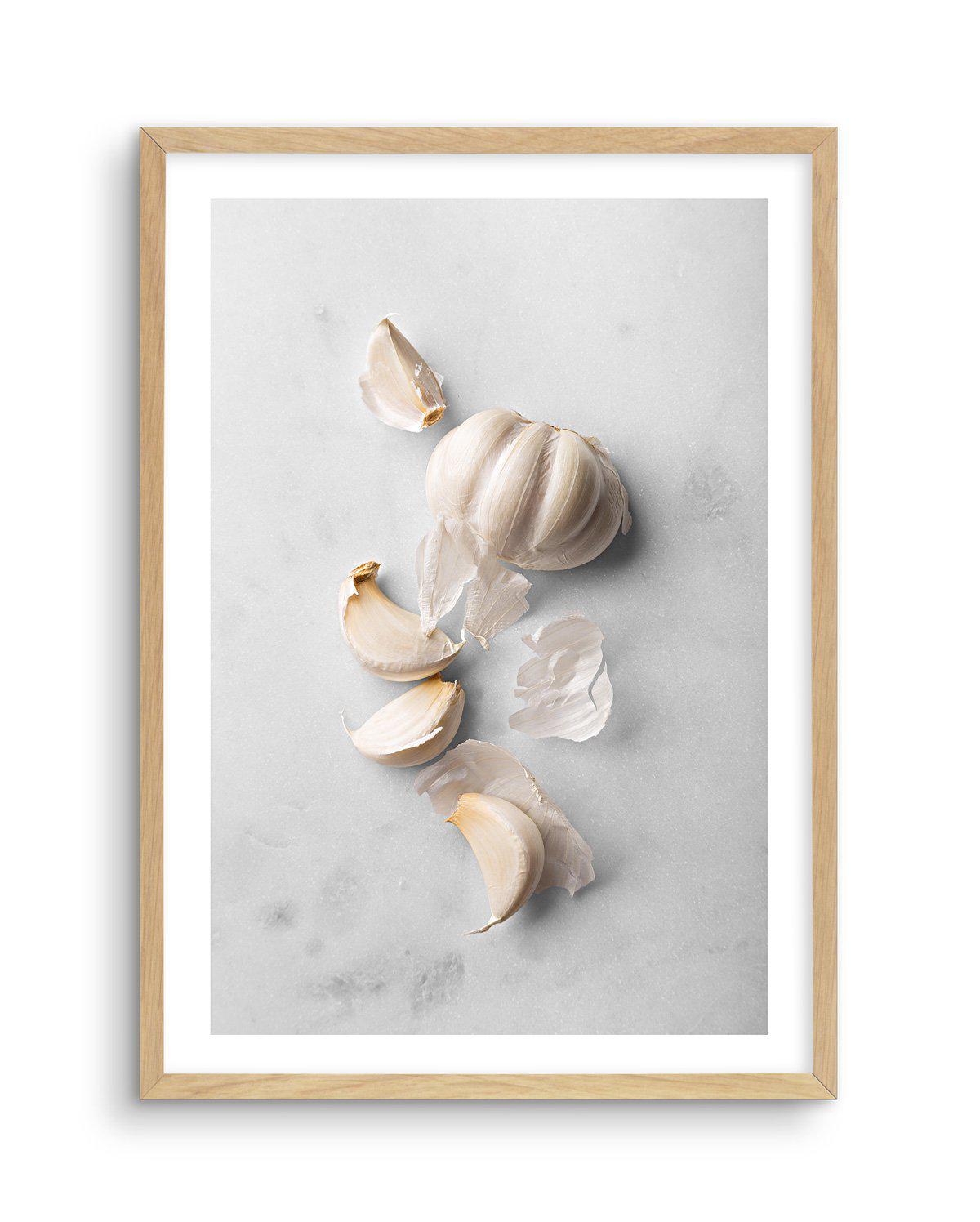 Garlic Art Print-PRINT-Olive et Oriel-Olive et Oriel-A5 | 5.8" x 8.3" | 14.8 x 21cm-Oak-With White Border-Buy-Australian-Art-Prints-Online-with-Olive-et-Oriel-Your-Artwork-Specialists-Austrailia-Decorate-With-Coastal-Photo-Wall-Art-Prints-From-Our-Beach-House-Artwork-Collection-Fine-Poster-and-Framed-Artwork