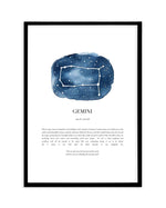 Gemini | Watercolour Zodiac Art Print-PRINT-Olive et Oriel-Olive et Oriel-A5 | 5.8" x 8.3" | 14.8 x 21cm-Black-With White Border-Buy-Australian-Art-Prints-Online-with-Olive-et-Oriel-Your-Artwork-Specialists-Austrailia-Decorate-With-Coastal-Photo-Wall-Art-Prints-From-Our-Beach-House-Artwork-Collection-Fine-Poster-and-Framed-Artwork