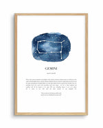 Gemini | Watercolour Zodiac Art Print-PRINT-Olive et Oriel-Olive et Oriel-A5 | 5.8" x 8.3" | 14.8 x 21cm-Oak-With White Border-Buy-Australian-Art-Prints-Online-with-Olive-et-Oriel-Your-Artwork-Specialists-Austrailia-Decorate-With-Coastal-Photo-Wall-Art-Prints-From-Our-Beach-House-Artwork-Collection-Fine-Poster-and-Framed-Artwork