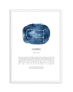 Gemini | Watercolour Zodiac Art Print-PRINT-Olive et Oriel-Olive et Oriel-A5 | 5.8" x 8.3" | 14.8 x 21cm-White-With White Border-Buy-Australian-Art-Prints-Online-with-Olive-et-Oriel-Your-Artwork-Specialists-Austrailia-Decorate-With-Coastal-Photo-Wall-Art-Prints-From-Our-Beach-House-Artwork-Collection-Fine-Poster-and-Framed-Artwork