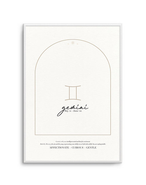 Gemini Star Sign Art Print-PRINT-Olive et Oriel-Olive et Oriel-A4 | 8.3" x 11.7" | 21 x 29.7cm-Unframed Art Print-With White Border-Buy-Australian-Art-Prints-Online-with-Olive-et-Oriel-Your-Artwork-Specialists-Austrailia-Decorate-With-Coastal-Photo-Wall-Art-Prints-From-Our-Beach-House-Artwork-Collection-Fine-Poster-and-Framed-Artwork