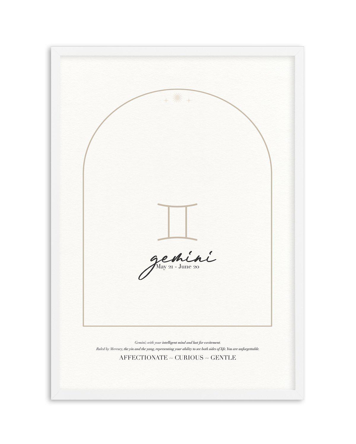 Gemini Star Sign Art Print-PRINT-Olive et Oriel-Olive et Oriel-A4 | 8.3" x 11.7" | 21 x 29.7cm-White-With White Border-Buy-Australian-Art-Prints-Online-with-Olive-et-Oriel-Your-Artwork-Specialists-Austrailia-Decorate-With-Coastal-Photo-Wall-Art-Prints-From-Our-Beach-House-Artwork-Collection-Fine-Poster-and-Framed-Artwork