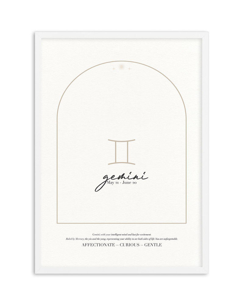 Gemini Star Sign Art Print-PRINT-Olive et Oriel-Olive et Oriel-A4 | 8.3" x 11.7" | 21 x 29.7cm-White-With White Border-Buy-Australian-Art-Prints-Online-with-Olive-et-Oriel-Your-Artwork-Specialists-Austrailia-Decorate-With-Coastal-Photo-Wall-Art-Prints-From-Our-Beach-House-Artwork-Collection-Fine-Poster-and-Framed-Artwork