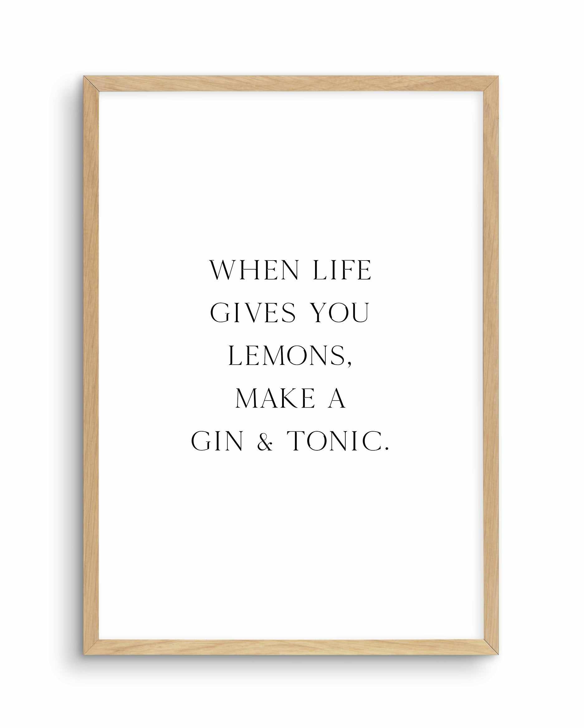 Gin & Tonic Art Print-PRINT-Olive et Oriel-Olive et Oriel-A3 | 11.7" x 16.5" | 29.7 x 42 cm-Oak-With White Border-Buy-Australian-Art-Prints-Online-with-Olive-et-Oriel-Your-Artwork-Specialists-Austrailia-Decorate-With-Coastal-Photo-Wall-Art-Prints-From-Our-Beach-House-Artwork-Collection-Fine-Poster-and-Framed-Artwork