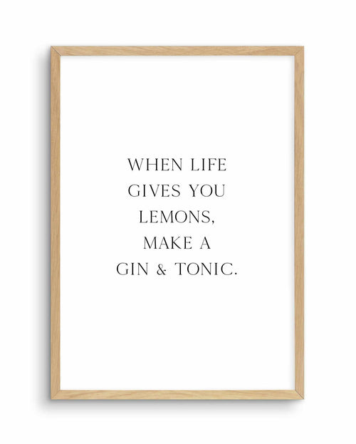 Gin & Tonic Art Print-PRINT-Olive et Oriel-Olive et Oriel-A3 | 11.7" x 16.5" | 29.7 x 42 cm-Oak-With White Border-Buy-Australian-Art-Prints-Online-with-Olive-et-Oriel-Your-Artwork-Specialists-Austrailia-Decorate-With-Coastal-Photo-Wall-Art-Prints-From-Our-Beach-House-Artwork-Collection-Fine-Poster-and-Framed-Artwork