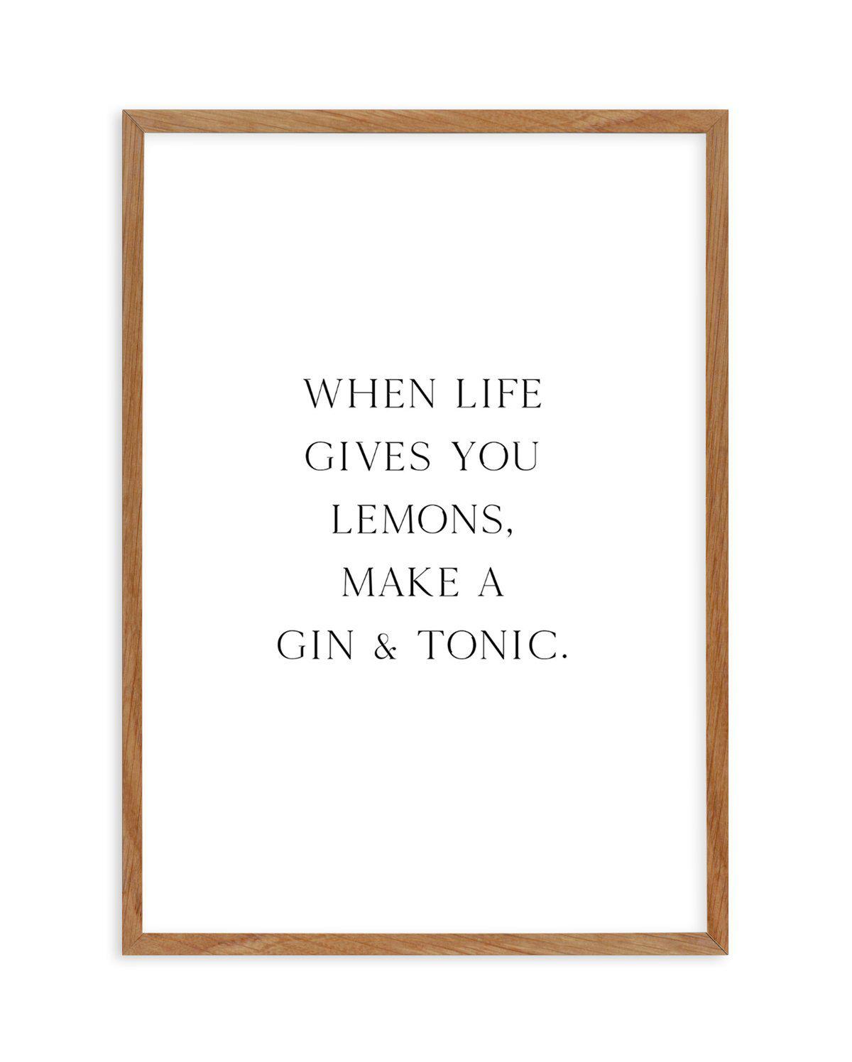 Gin & Tonic Art Print-PRINT-Olive et Oriel-Olive et Oriel-50x70 cm | 19.6" x 27.5"-Walnut-With White Border-Buy-Australian-Art-Prints-Online-with-Olive-et-Oriel-Your-Artwork-Specialists-Austrailia-Decorate-With-Coastal-Photo-Wall-Art-Prints-From-Our-Beach-House-Artwork-Collection-Fine-Poster-and-Framed-Artwork